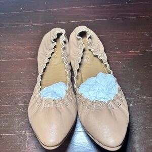 See By Chloe Womens Jane Scalloped Ballet Flat Size US 6.5 EU 36.5 Leather Shoes